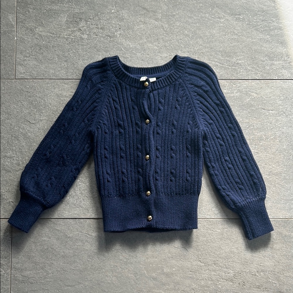 Janie and JackNavy Blue Cable Knit Women's Sweater